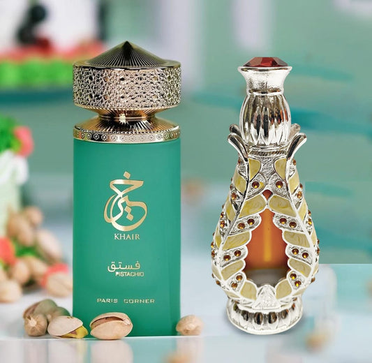 Buy Pistachio Khair EDP & Nasma Oil Set 